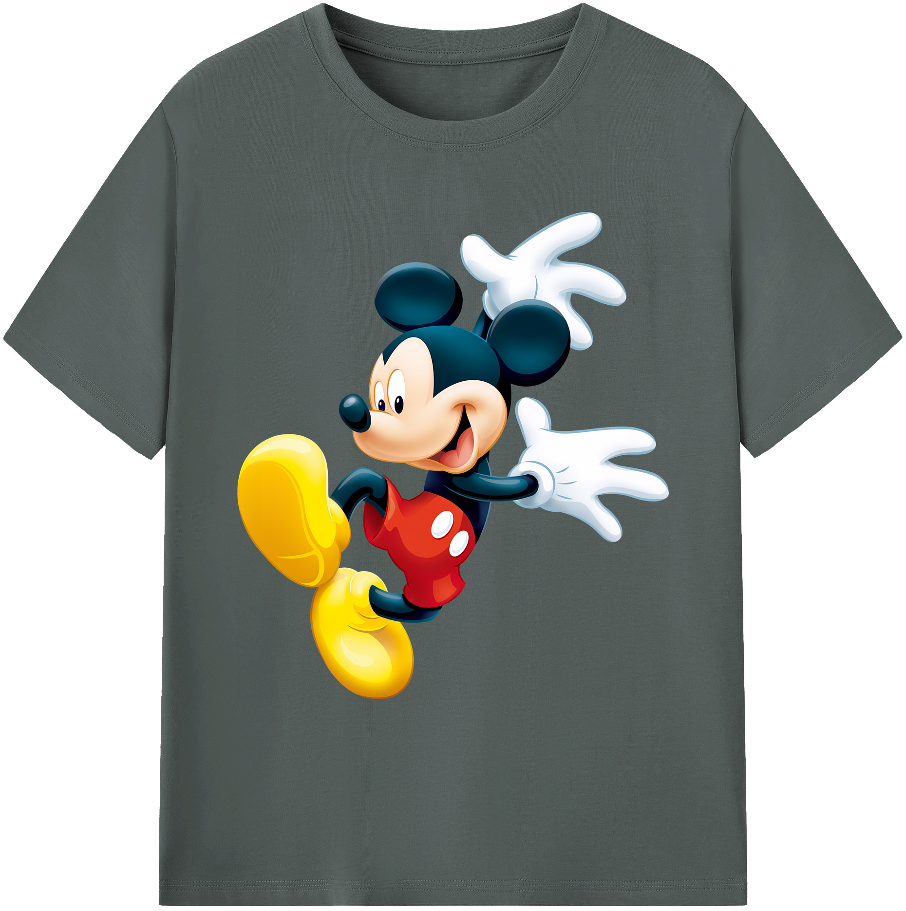 ミッキーマウス Mickey Mouse 綿100％ メンズ半袖Tシャツ｜肌触りやわらか＆通気性